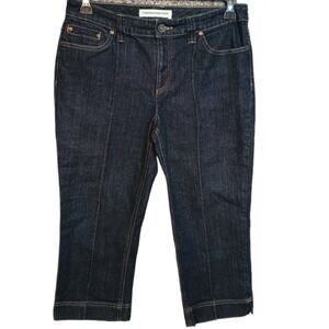 Chicos Jeans Womens Dark Wash Platinum Denim Ultimate Fit Capri Crop Size 1 US 8